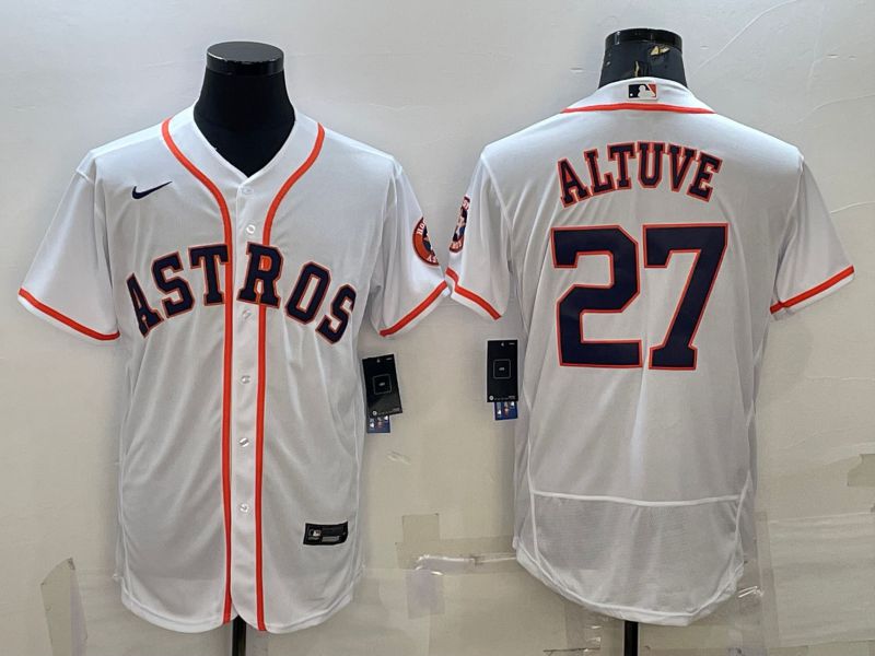 Men Houston Astros 27 Altuve White Elite Nike 2022 MLB Jersey